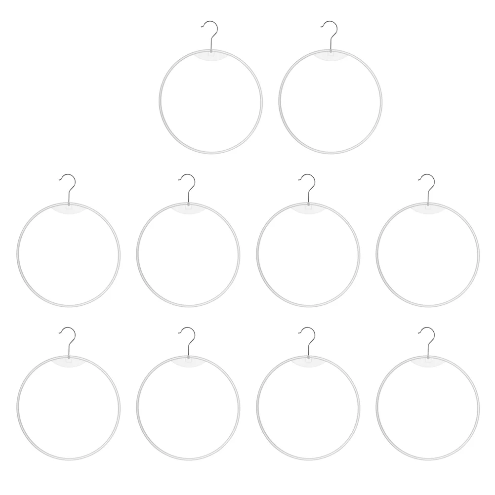 

Jojofuny Skirt Hangers Scarf Holder 10Pcs Plastic Round Circle Hanger Thong Underwears Display Ring Hangers Hook Bikini Swimwear