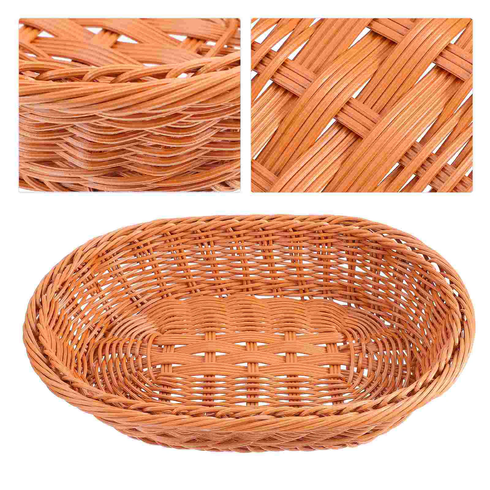 

Basket Fruit Wicker Tray Rattan Serving Storage Vanity Countertop Toilet Tank Seagrass Bamboo Trays Shallow Breakfast Straw