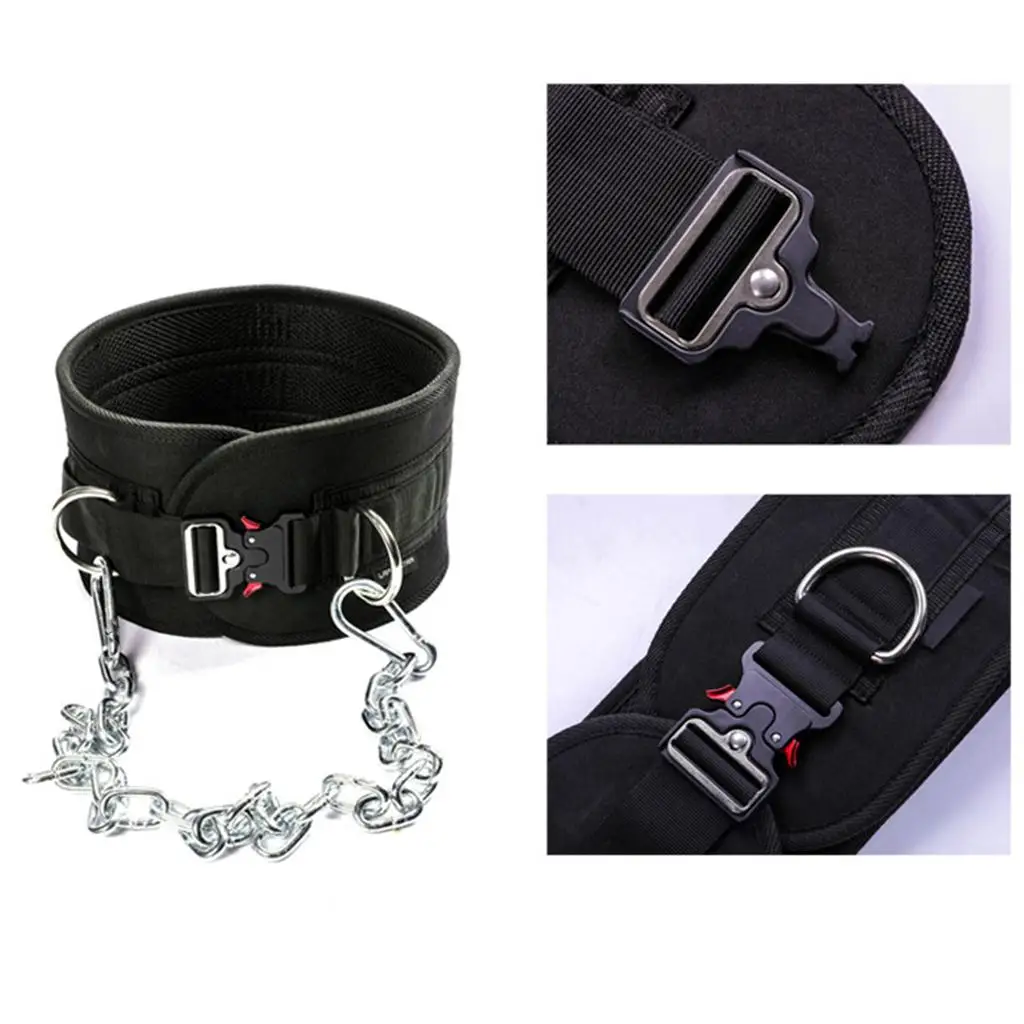 

Fitness Weight Lifting Belt with Chain with Buckle Comfortable Waist Support Heavy Duty Wide Dips for Pull up Bodybuilding Gym