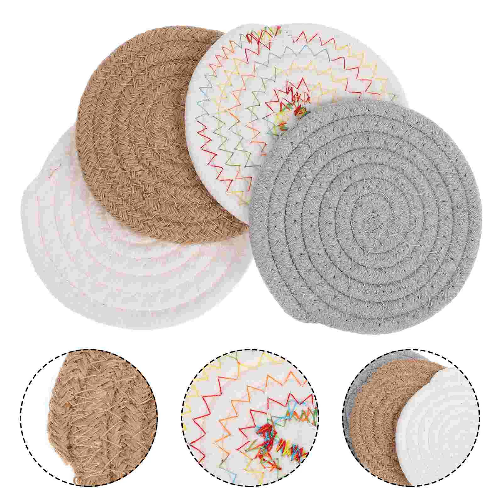 

Coasters Mat Coaster Hot Table Cup Pot Trivet Holder Cotton Woventrivets Heat Tea Pan Padsbraided Non Round Drink