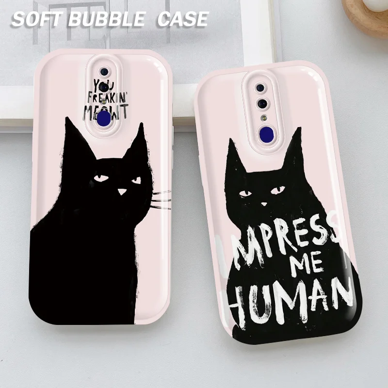 Cartoon Cats and Dogs Bubble Phone Case for OPPO F11 A9 2019 A9x R15 R17 Reno 4G Reno3 Pro F9 Find X3 Pro Realme 2 Pro U1