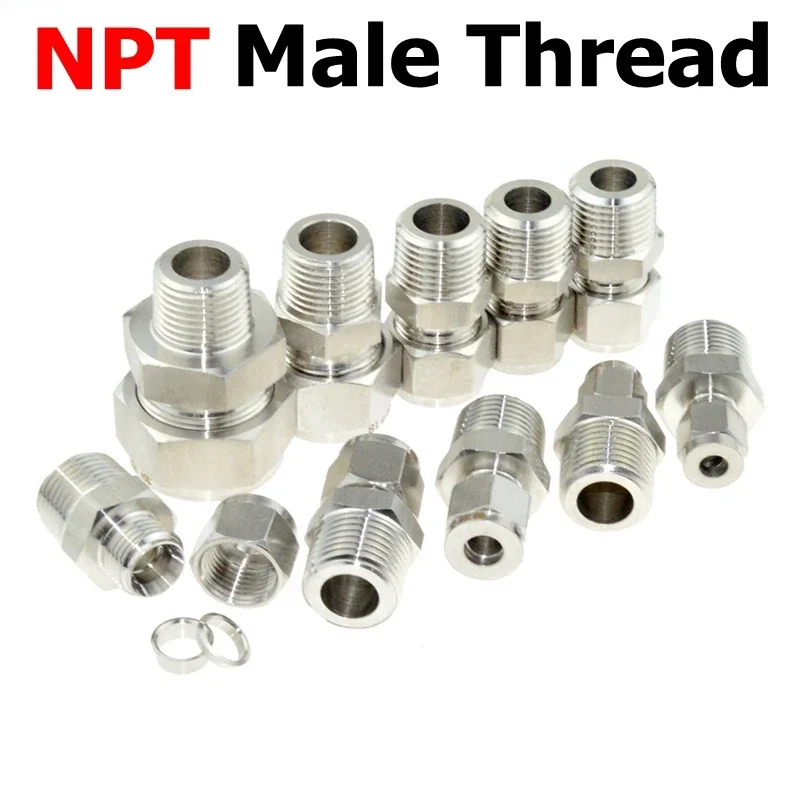 

Фитинги для компрессионной трубы WYWBEY 1/8 1/4 3/8 1/2 NPT из нержавеющей стали