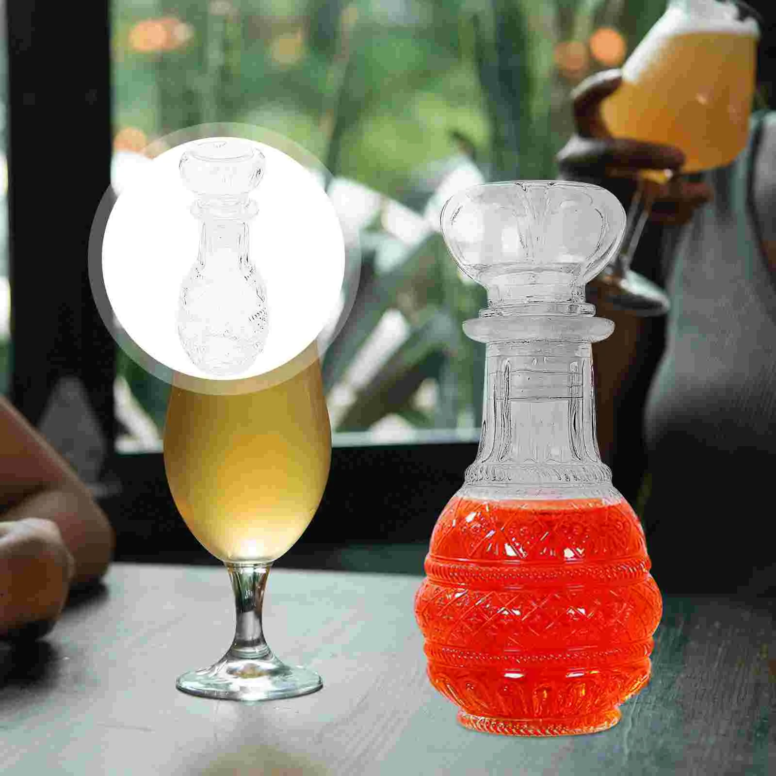 

Decanter Whiskey Bittersliquorvodka Container Set Whisky Glass Red Bourbon Small Crystal Transparent Threaded Dispenser Dropper