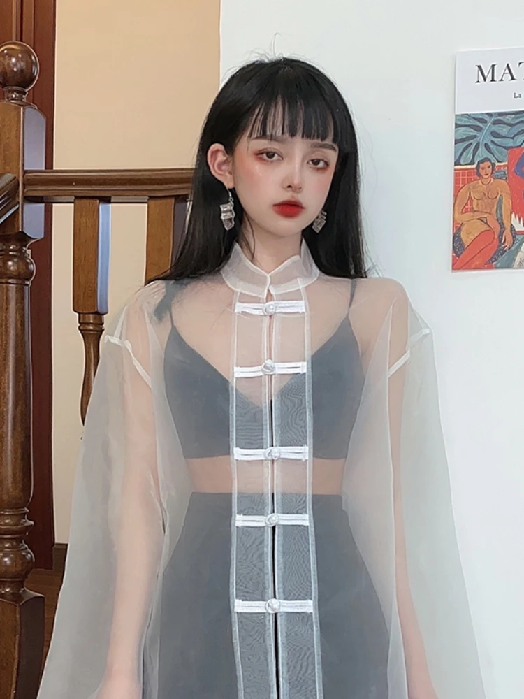 Женские блузки в Корейском стиле Harajpoo свободный сетчатый солнцезащитный Топ