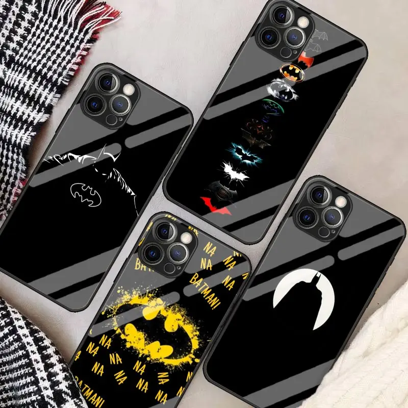 Крутой стеклянный чехол для телефона с Бэтменом iPhone 11 13 Mini 12 Pro Max 7 Plus 8 X XR XS SE 2020