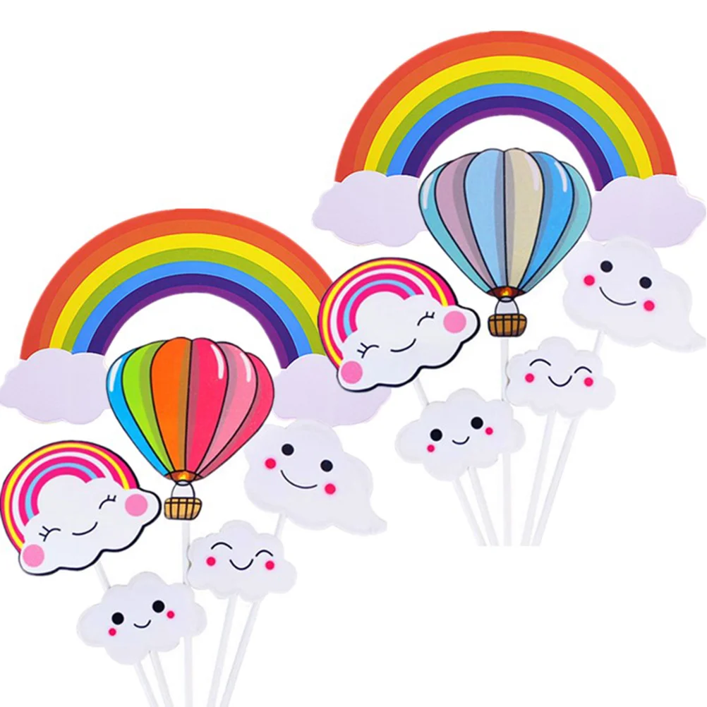 36 шт. украшения для кексов на день рождения красочные топперы с облаками