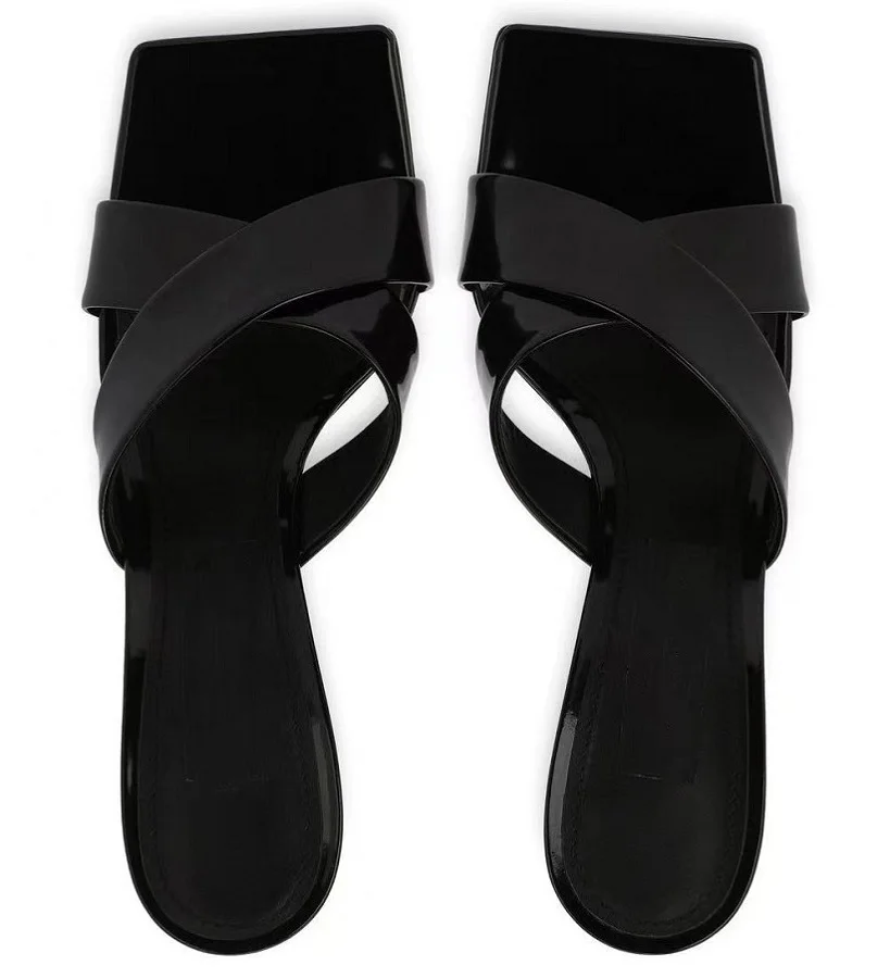 【EUNICE YUN】2023 New Summer European and American style Brand patent leather women's high heels Fashion sandals 33-46