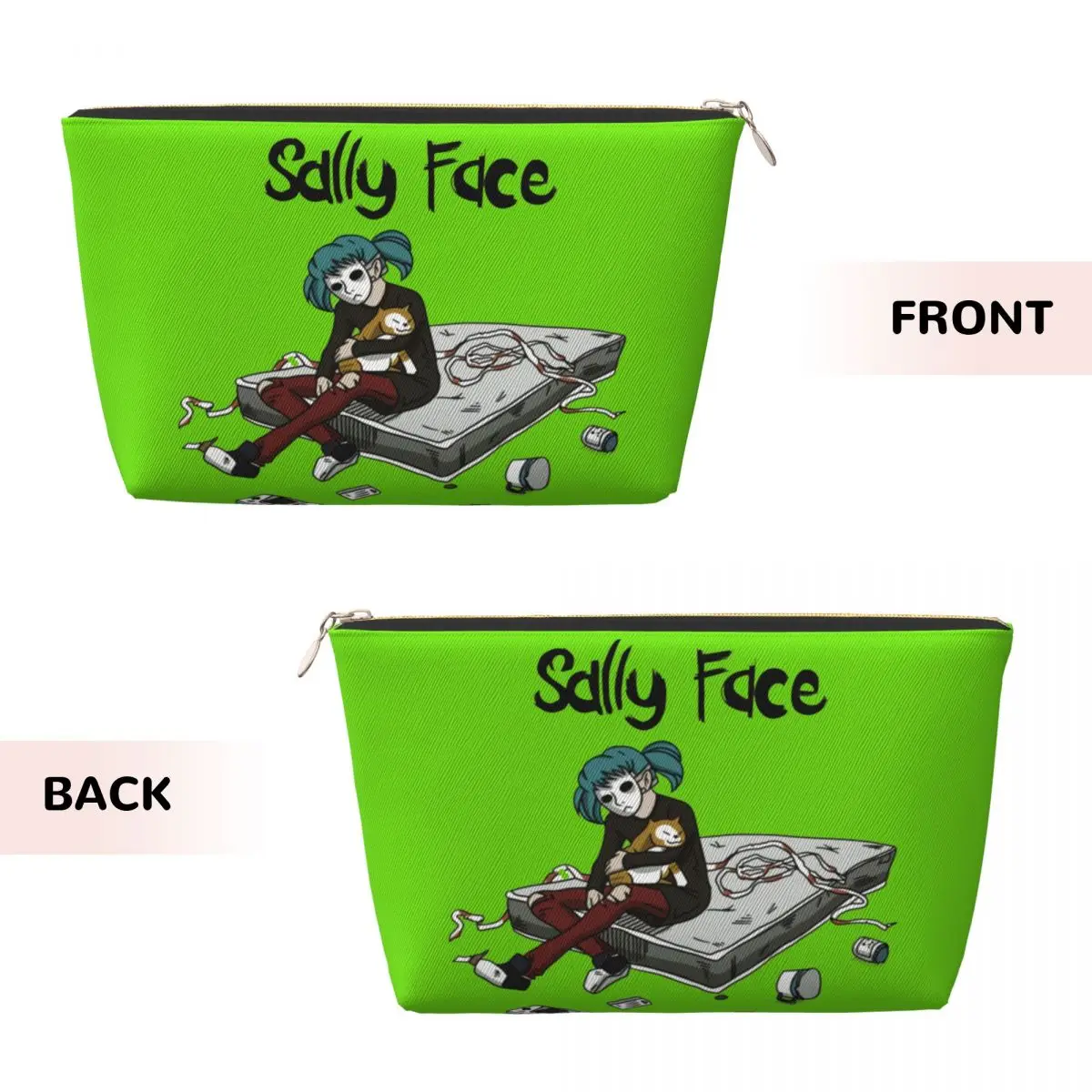 Фото Пользовательские Инди Приключения Игра Салли Фейс Косметичка Женщины Ужасы Игры Туалетные Принадлежности Органайзер Для Макияжа Леди Красота Хранение Dopp Kit №5