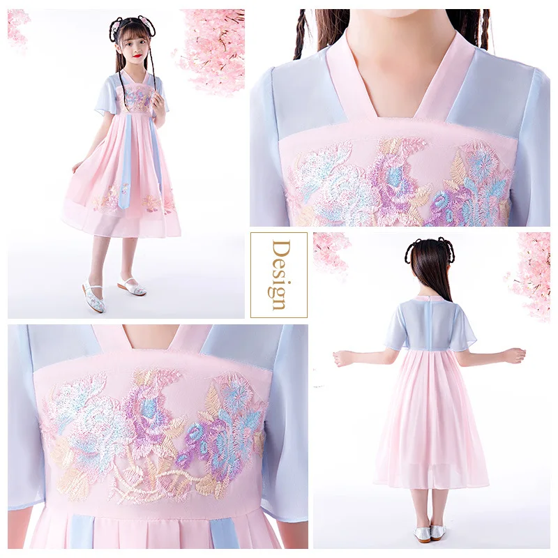Новое Детское платье в китайском стиле с вышивкой старинном пушистый костюм