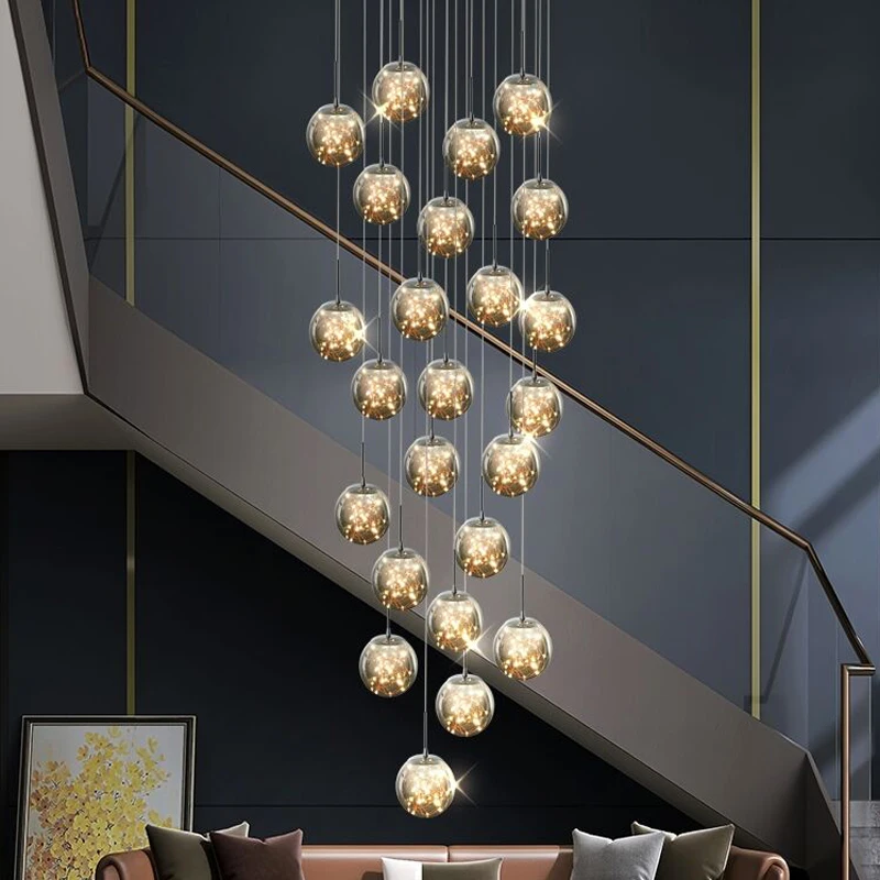 

Art Led Chandelier Pendant Lamp Light Room Decor Christmas Decoration Stair modern minimalist duplex luxury creative villa loft