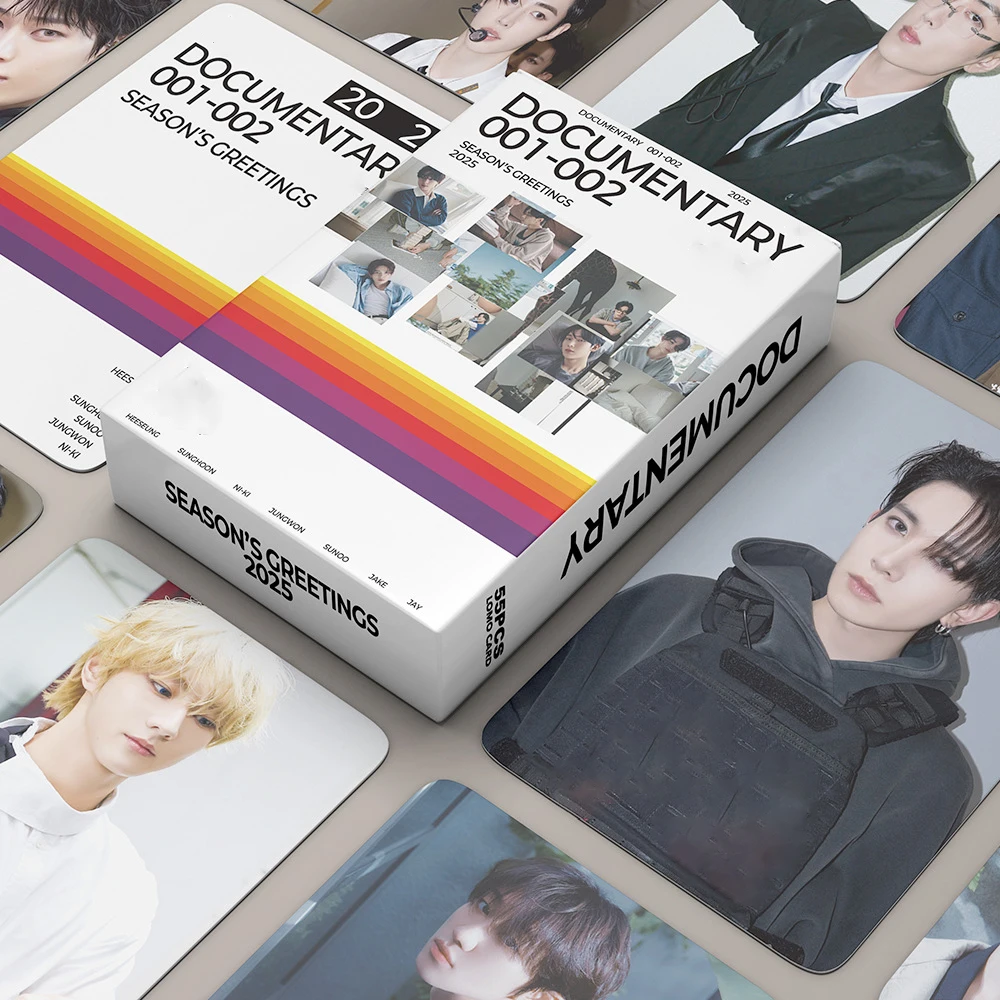 55 шт./компл. KPOP Idols JUNGWON HEESEUNG 2025 EN SEASON'S GREETINGS карты в штучной упаковке