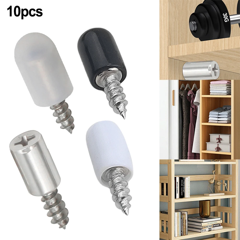 

10pcs Shelf Pegs Self-Tapping Screw With Sleeve Laminate Support Glass Studs Pegs Tapping Screw Wardrobe Cabinet Fixing Tool