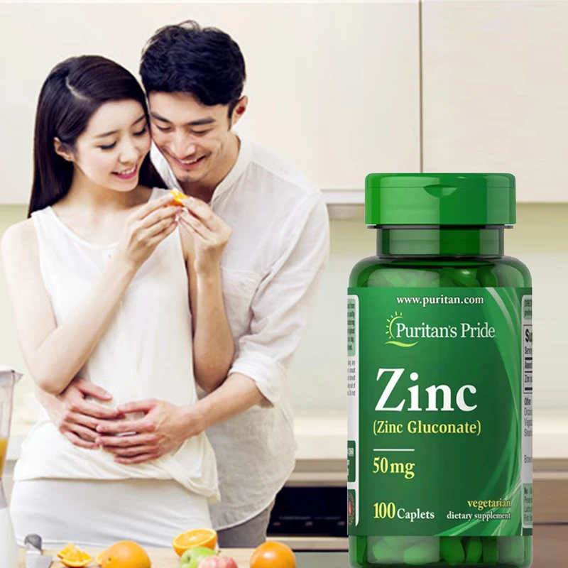 

Free shipping 100 Pills Zinc Gluconate Tablets 50mg Improve Sperm Quality Supplement Zinc Adult Health Food Men Women
