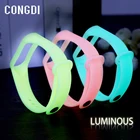 Светящийся ремешок для Xiaomi Mi Band 6 5 4 3, сменный Браслет из ТПУ для ночного освещения для Xiaomi MiBand 3 4 5 6