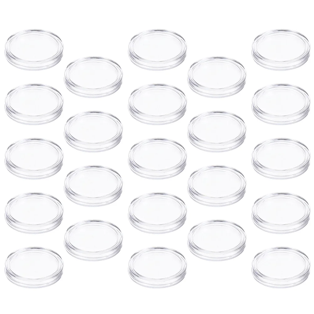 

100Pcs Plastic Coin Collection Boxes Coin Protection Box Transparent Round Box for Coin