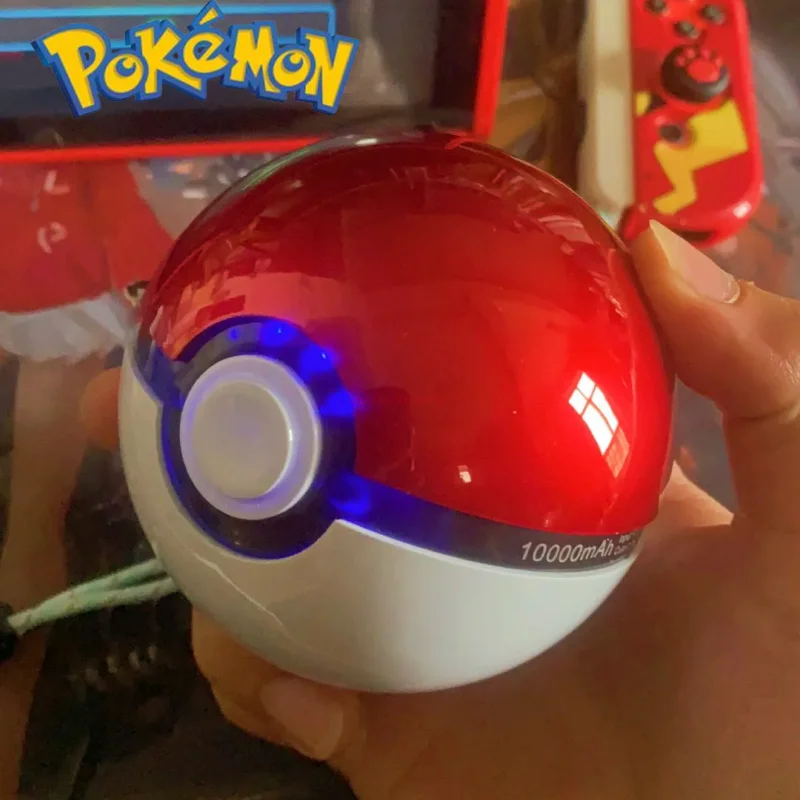 

Pokemon Ball Mobile Power Supply Cartoon Large-capacity Pocket Ball 12000 Mah Power Bank Anime Kawaii Pikachu Toys Birthday Gift