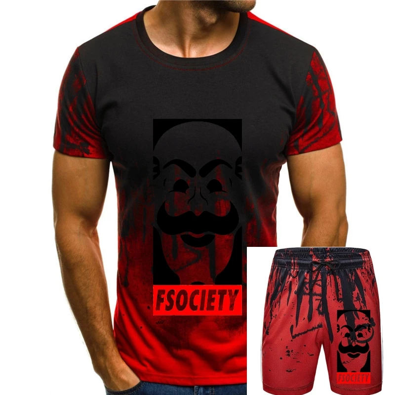 

Fsociety T Shirt Mr Robot Mask Elliot Tv Show Top Gift Present Custom Made Good Quality T Shirt