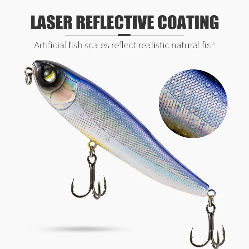 Фото LUSHAZER Pencil Bait Плавающая 8 г/14 г Рыболовная приманка для щуки и окуня Искусственный карандаш Плавающая палочка Жесткая приманка №2