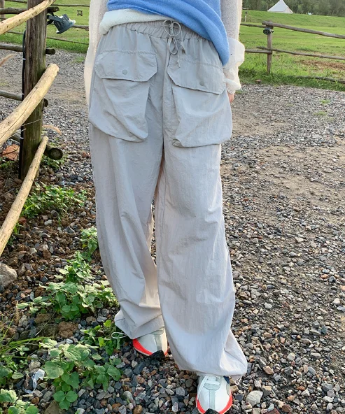 

Женские повседневные брюки с объемным карманом SuperAen, весна-осень 2023, широкие брюки с эластичной резинкой на талии