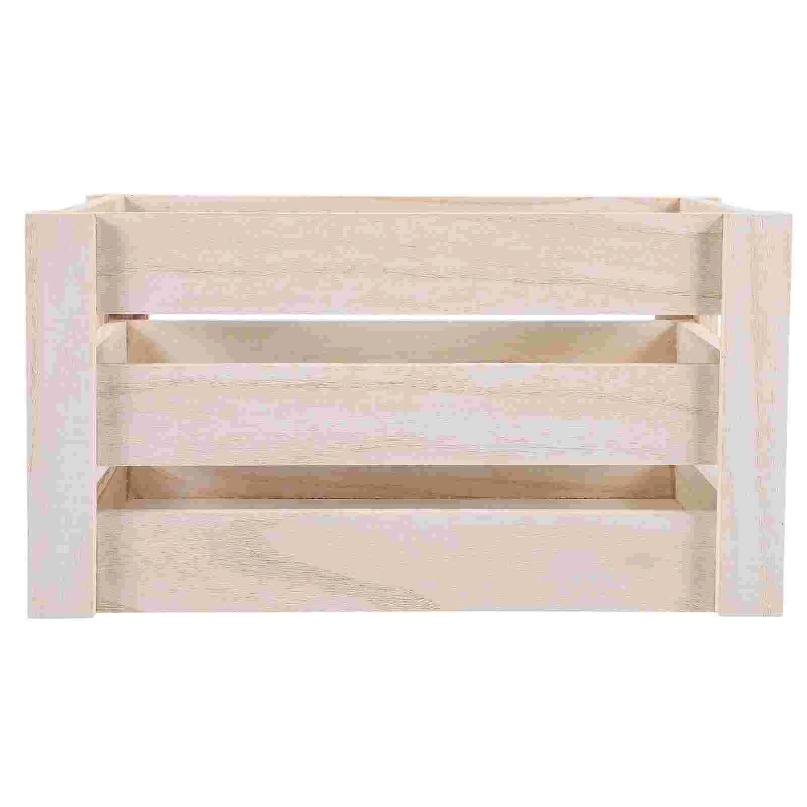 

Large-capacity Storage Basket Hollow Design Sundries Storage Basket Vintage Wooden Laundry Basket