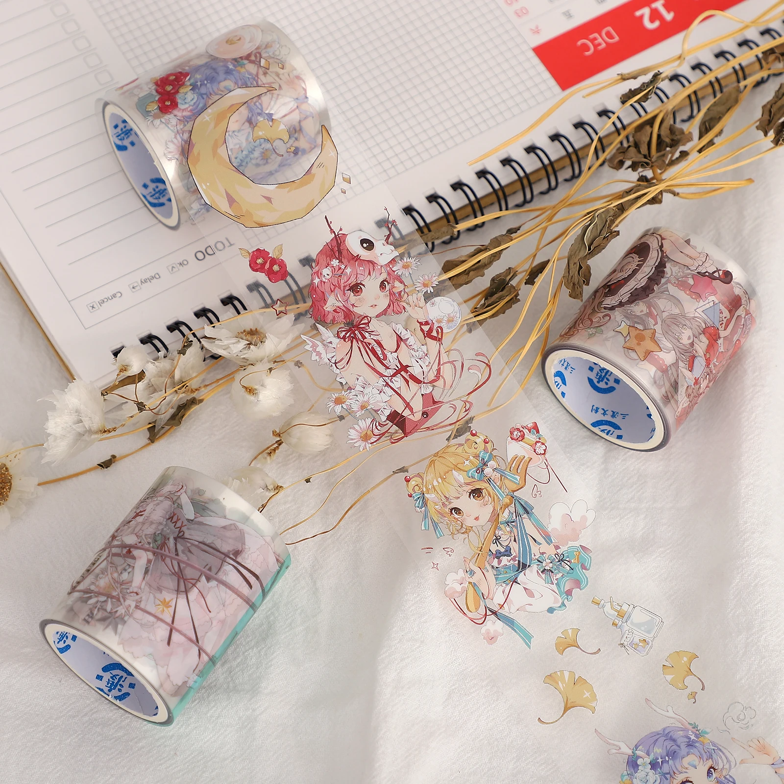 

2/3/4 Rolls/Set Transparent Ancient Style Characters Washi Tape Cute Journal Decoration Collage Material Masking Tape Stationery