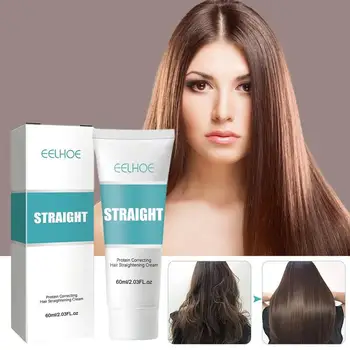 Keratin Hair Straightening Cream 60ml Silk & Gloss Hair Straightening Cream Faster Smoothing Curly Hair Care Protein Correction 1