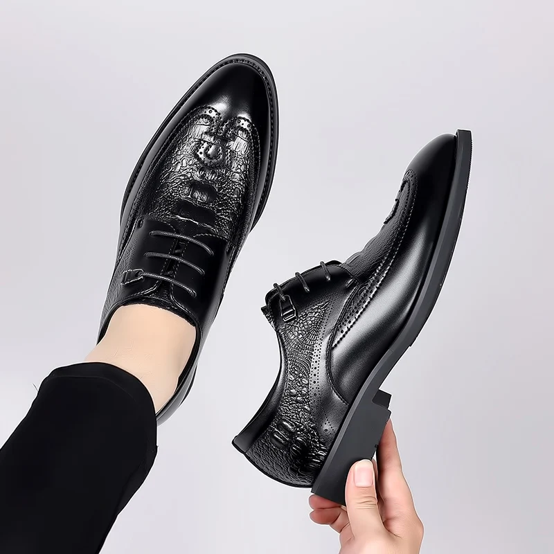 

High End Brand Men's Genuine Leather Shoes Men's Formal Business Shoes Men's Wedding Shoes British Style Men's Casual Shoes