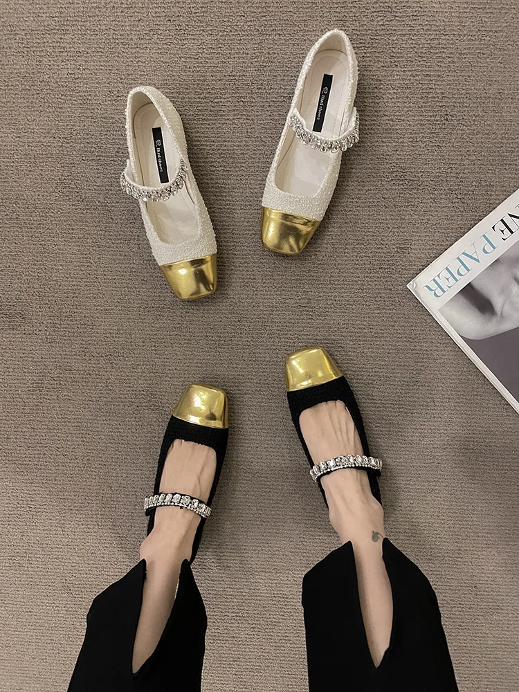 

Блестящие сланцы, женская обувь, низкие шлепанцы, желе 2023, мягкие римские Туфли Мэри Джейн на расширяющемся книзу каблуке, элегантные весенние базовые туфли из искусственной кожи с блестками