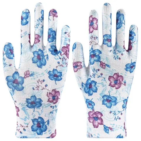 Тонкие рабочие перчатки для посадки, Нескользящие женские Рабочие перчатки для защиты от труда, нейлоновые дышащие перчатки для садоводства, рабочее место, 1 пара