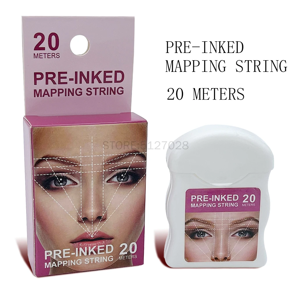 20m Microblading Mapping String Pre-Inked Eyebrow Marker Thread Tattoo Brows Point White Mapping String Beauty Tools Wholesale