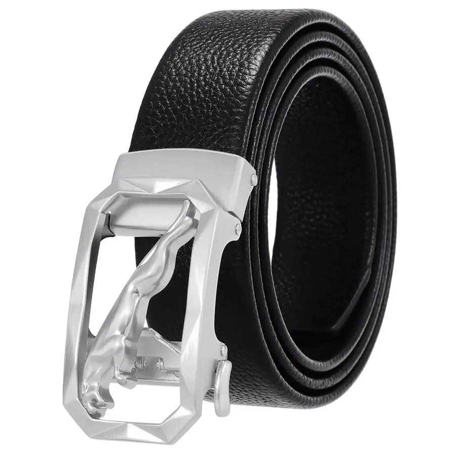 

Men's Leather Ratchet Dress Belt with Automatic Buckle Lendth:110-125cm Width:3.5cm Men Waistband