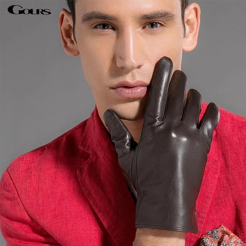 

Зимние перчатки Gours мужские из козьей кожи