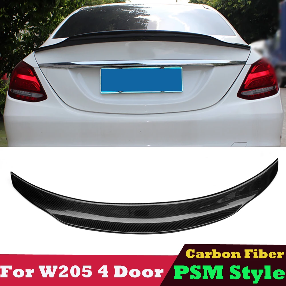 

Carbon Fiber / FRP Material Gloss Black Rear Trunk Wing Spoiler for Mercedes C Class W205 4 Door Sedan C300 C450 C180 2015-2021