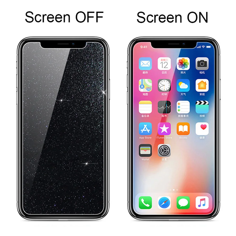 

9H Алмазный Блеск закаленное стекло для iPhone 13 12 11 Pro MAX X XR XS Max 6 7 8Plus защита для экрана шикарное стекло защитная пленка