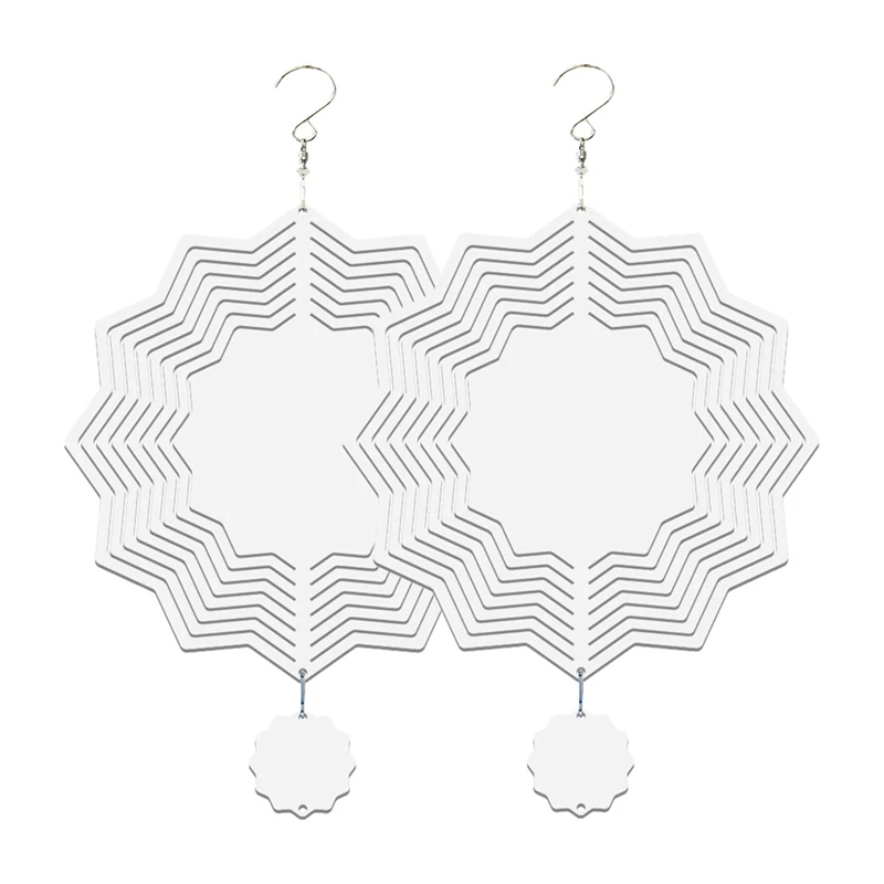 

2 Pcs 10 Inch Sublimation Wind Spinner Blank Sublimation Blanks Wind Hanging Ornament For Yard Garden Decorations