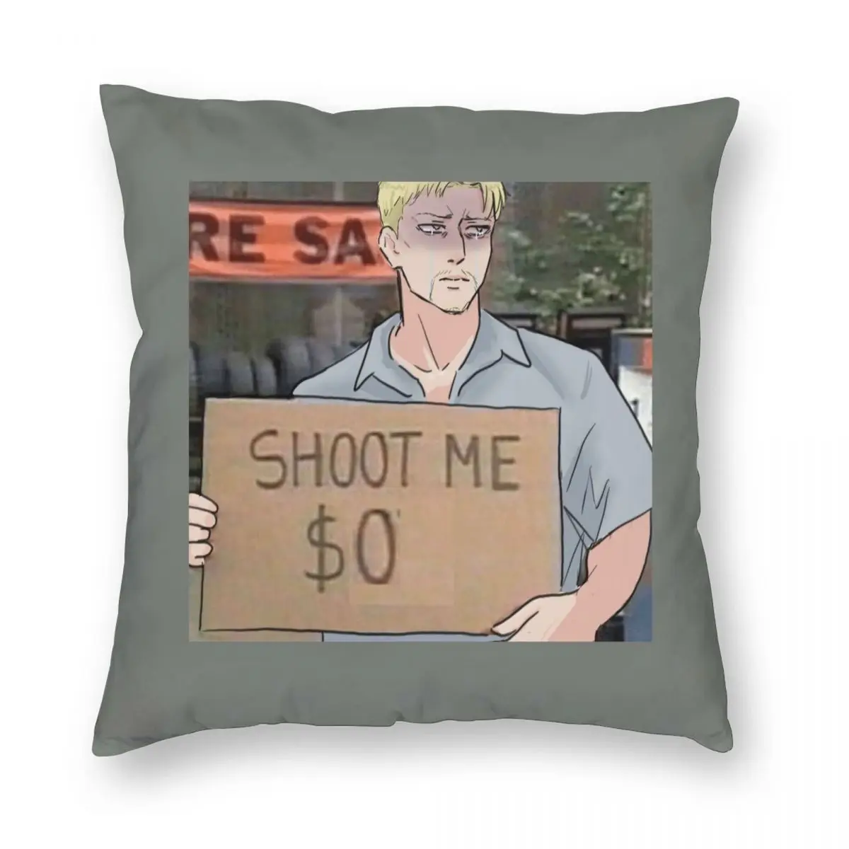 

ATTACK ON TITAN Reiner Braun Meme Pillowcase Polyester Linen Velvet Creative Zip Decorative Pillow Case Car Cushion Cover