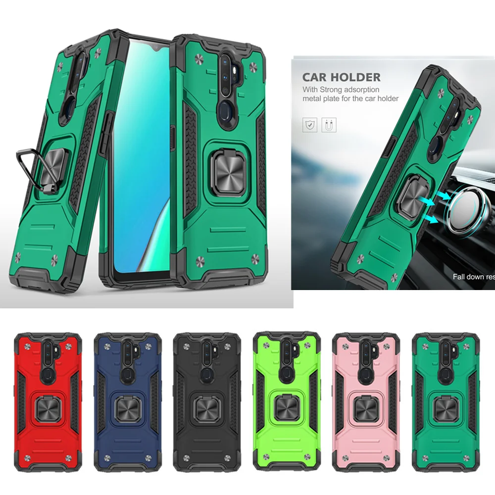 

OPPO A5 2020 For OPPO A52 A72 A92 Case Shockproof Magnet Car Holder Ring Armor Case for OPPO A3S A5 A5S A7 A9 A15 A73 A31 2020