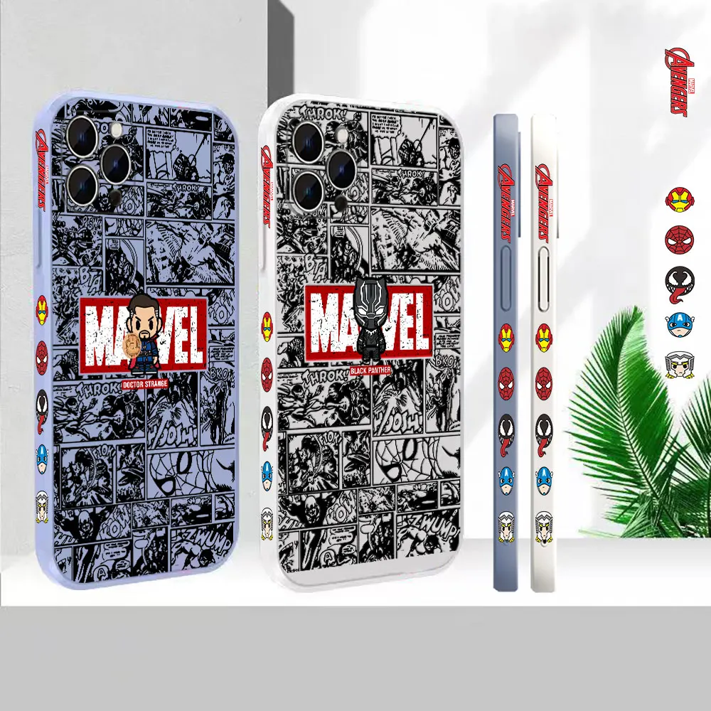 

Comics Logo Doctor Strange Black Panther Phone Case For Apple iPhone 14 13 12 11 Pro Max Mini 7 8 X XS XR SE Plus Liquid Cover