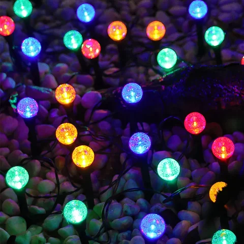 Солнечная гирлянда LED, черная, 15/20/30 светодиодов