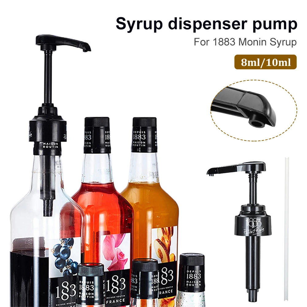 

8/10ML Plastic Syrup Pump Juice Bottle Dispenser Black Liquid Dispenser For 1883 Monin Syrup Home Kitchen Bar Cafe Accessories