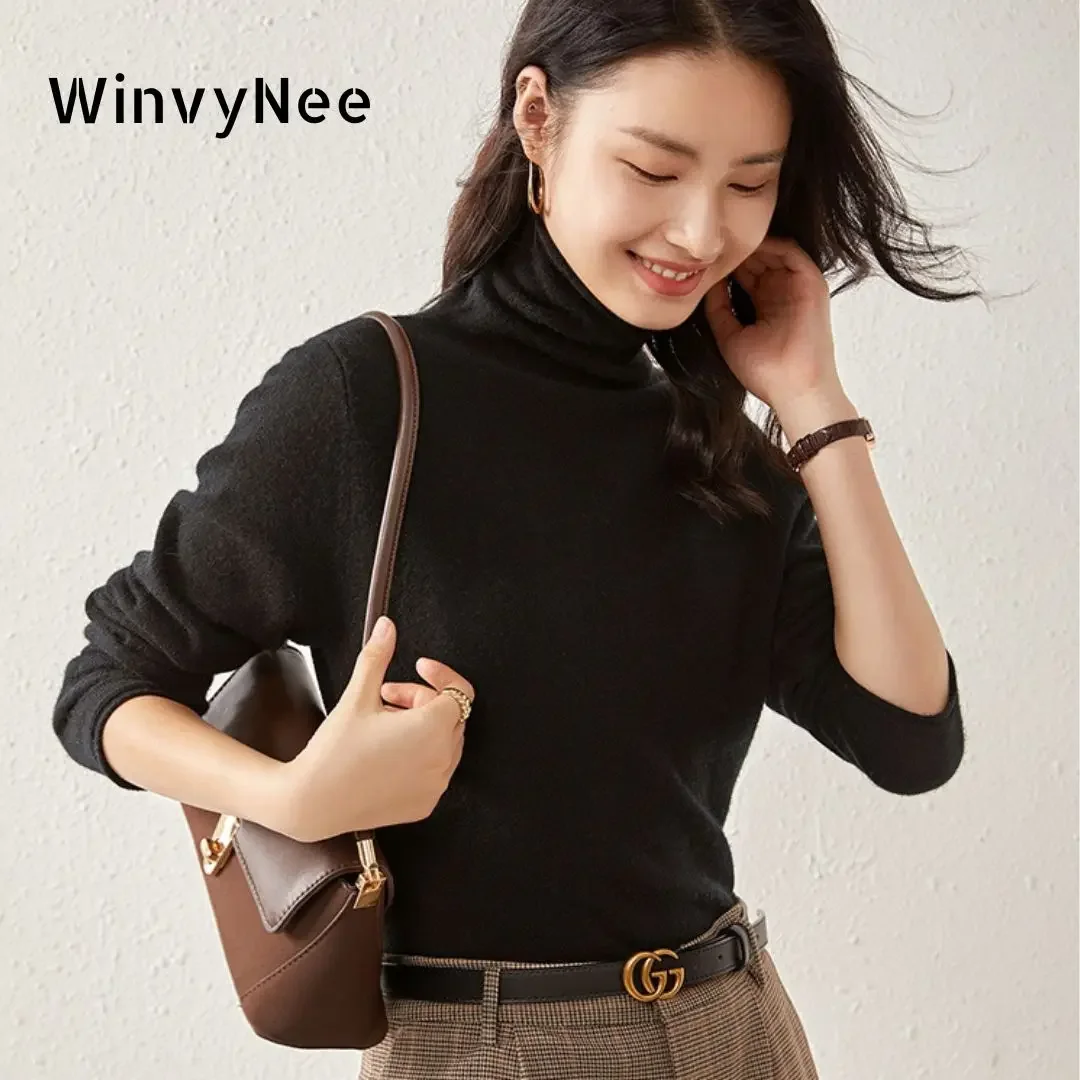 Женский кашемировый свитер WinvyNee с длинным рукавом