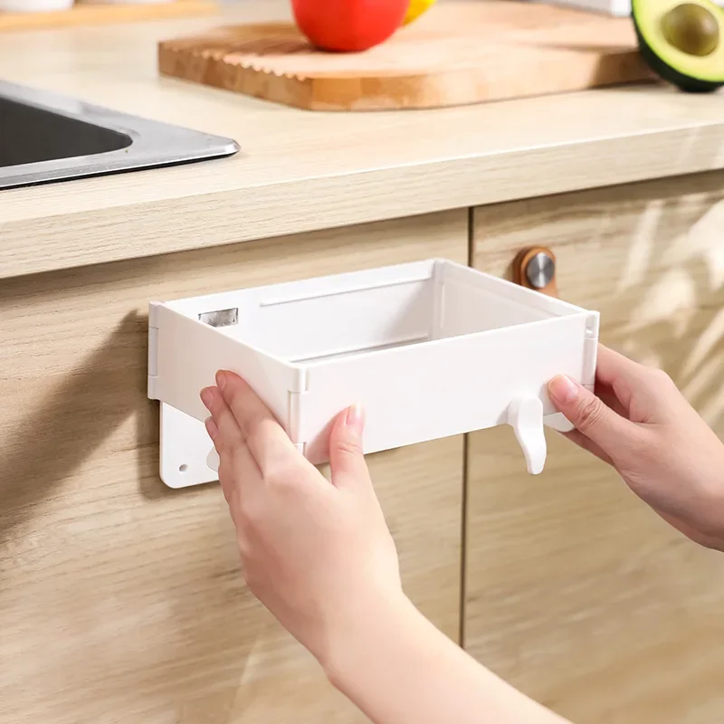 Настенный держатель для мусорного бака пластиковый шкаф дверь туалет ванная