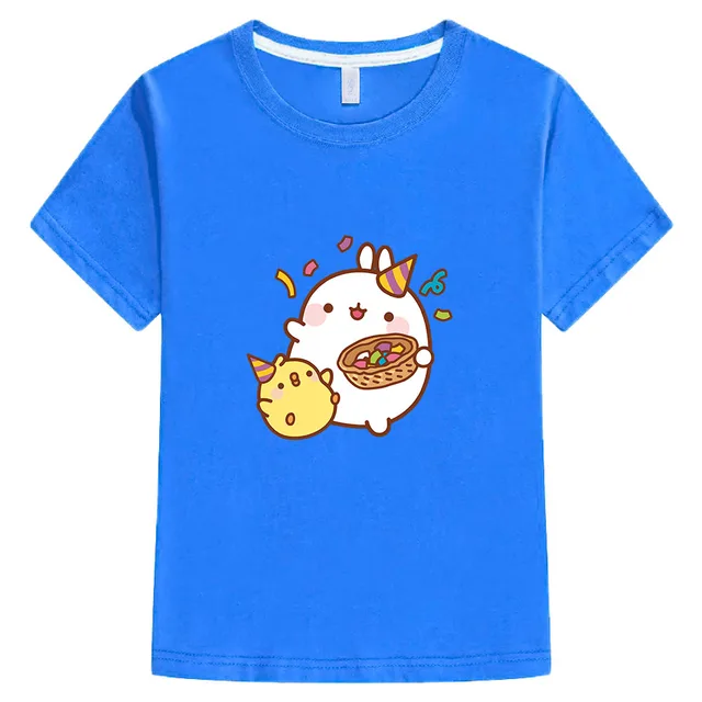 Cute Molang T Shirt Kids Cartoon Rabbit Animals T-Shirts Children's Clothing Girls Tshirt Baby Boy Clothes 100%Cotton Kawaii Top 5