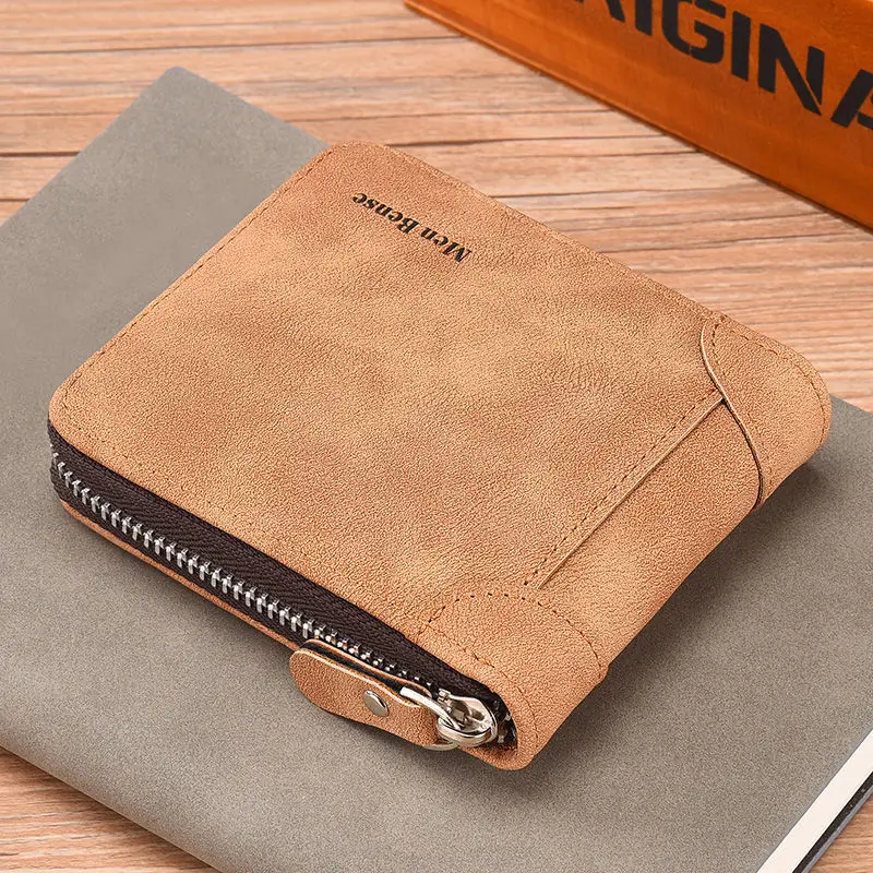 2022 hot selling wallet men's short zipper coin purse trend small wallet youth wallet multifunctional card holder