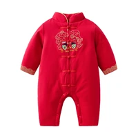 newborn rompers infant cute baby clothes thickened romper hanfu festive big red baby boy girl rompers jumpsuit