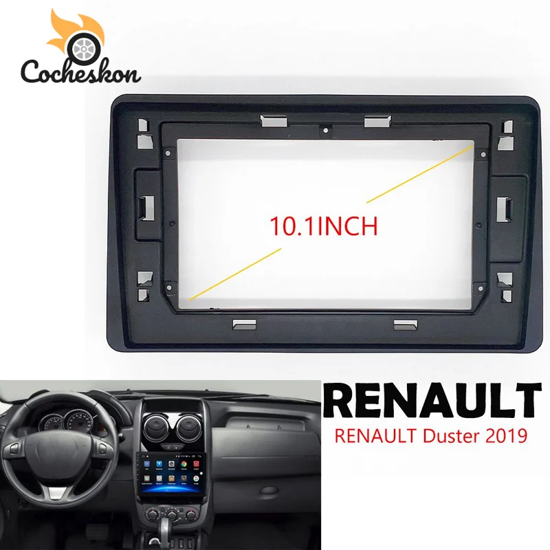 

Рамка для автомобильного радиоприемника, 2 Din, 10,1 дюйма, для RENAULT Dacia Duster 2018 2019, панель приборной панели из АБС-пластика + поликарбоната, установочный комплект
