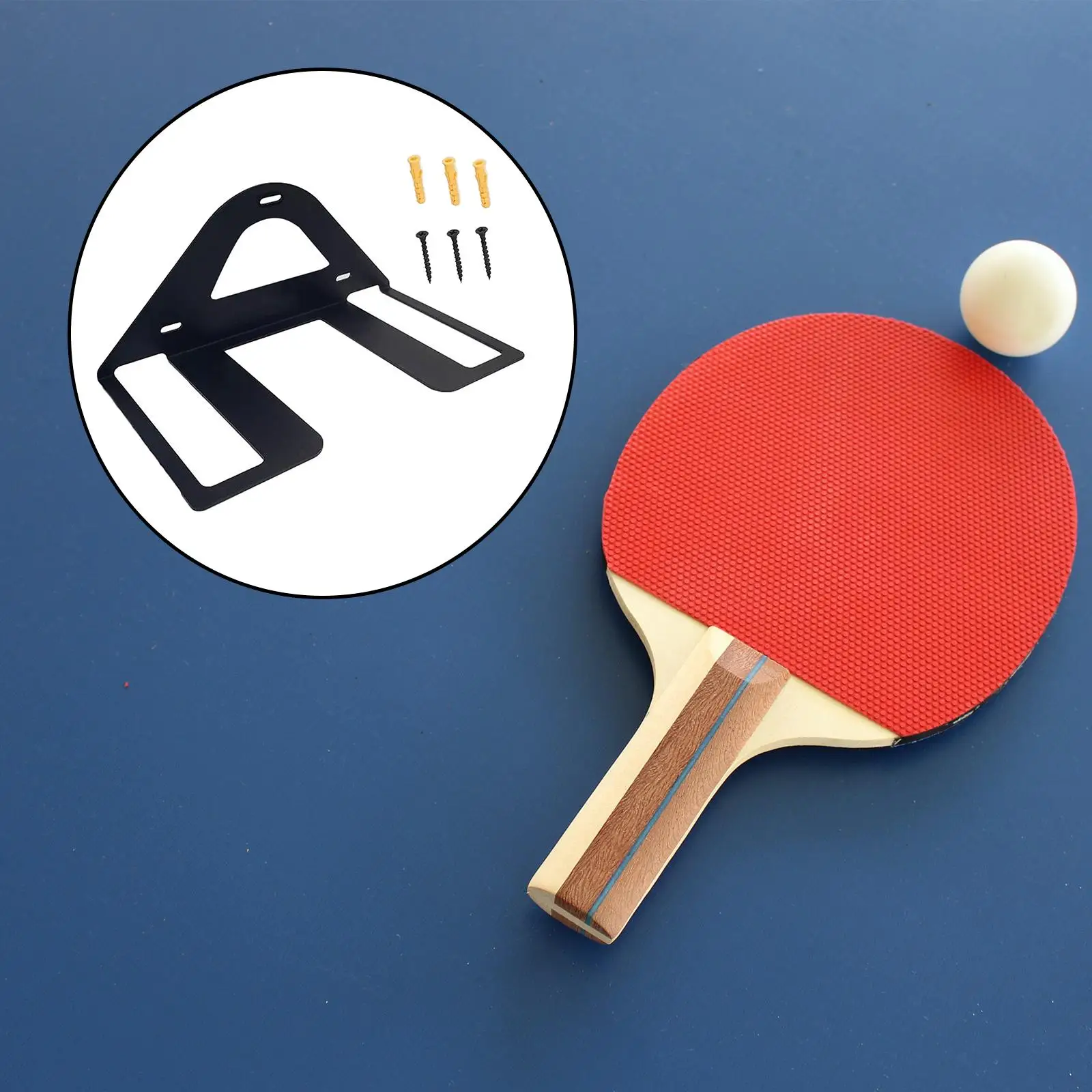 

Metal Ping Pong Paddle Holder Tennis Racket Ball Display Rack Badminton Rackets Holder for Home Gym Bar Room
