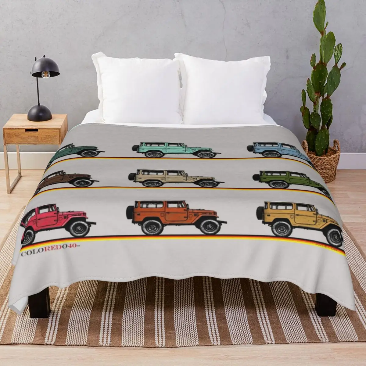 

Toyota FJ40 Land Cruiser 9 Stack Blankets Flannel Spring Autumn Lightweight Throw Blanket for Bedding Home Couch Camp Cinema