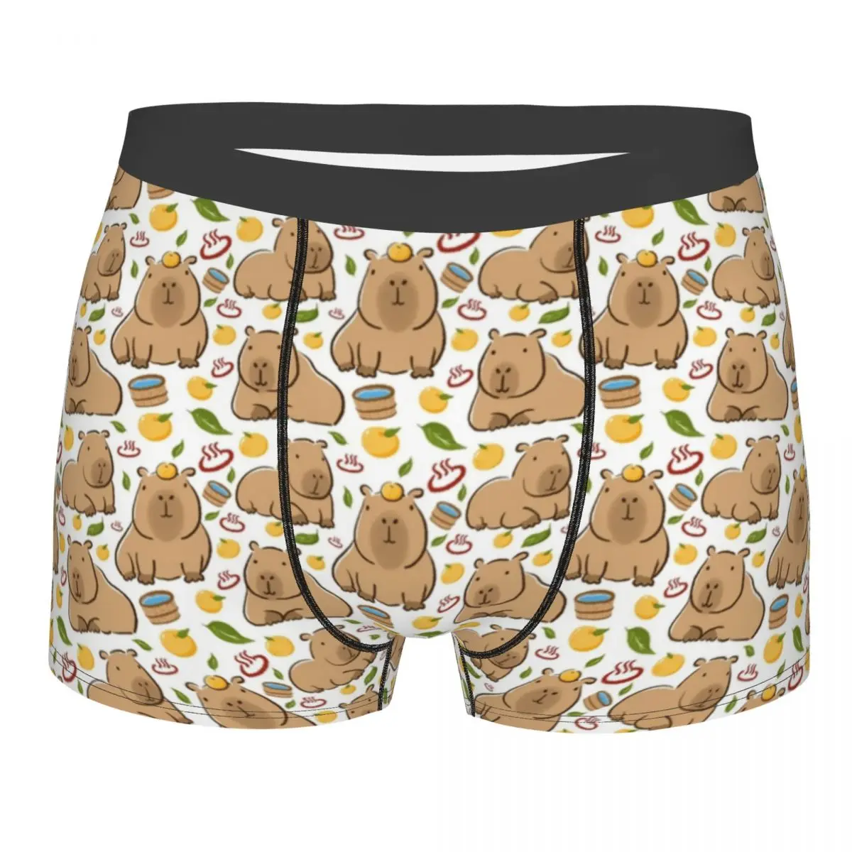 

Men Cute Capybara Bath Pattern Boxer Shorts Panties Soft Underwear Animal Lover Homme Humor S-XXL Underpants