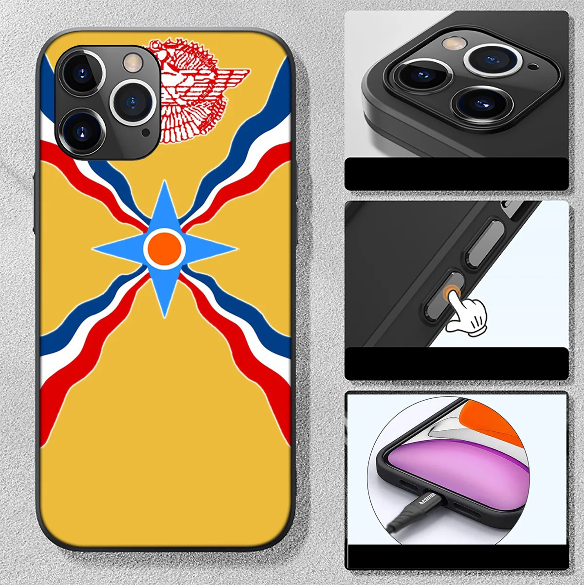 SK19 Assyria Flag Assyrian Case for Samsung Galaxy A55 A53 A52 A51 A21S A21 A22 A24 A25 A13 A12 A11 M15 M55 A05 A05S A31 A35